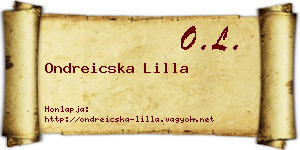 Ondreicska Lilla névjegykártya